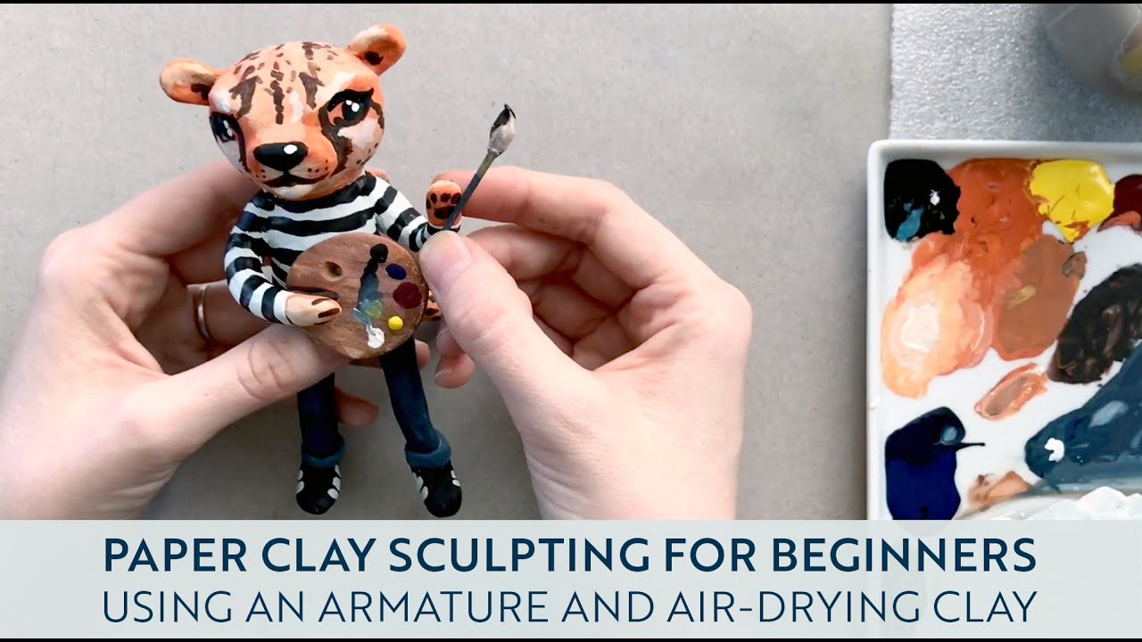 Paper Clay Animal Sculpture - Sculpting with Air Dry Clay on an Armature for Beginners