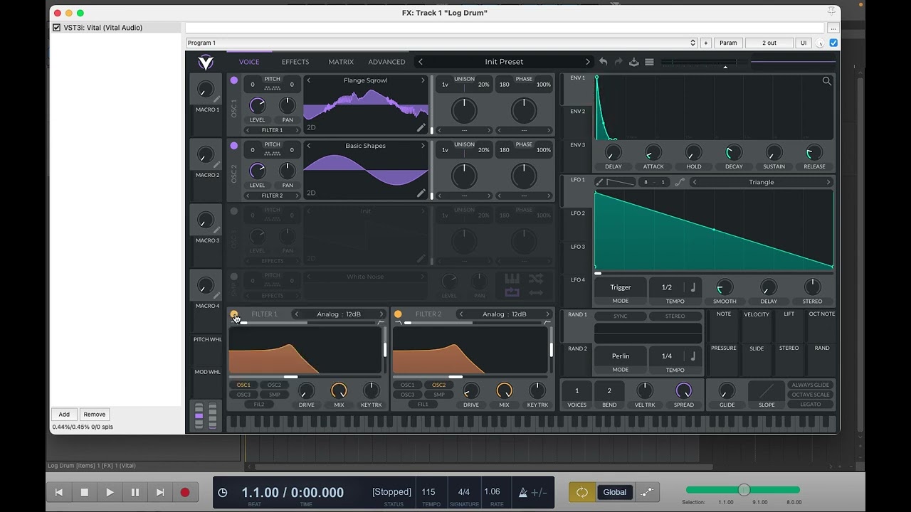 How to Create a Log Drum in Vital VST 2024:Part 1 🥁#vitalvst #Logdrun #amapiano #reaper #flstudio