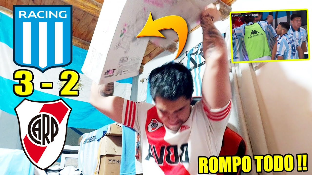RACING 3 vs RIVER 2 😡 REACCION DE UN HINCHA DE RIVER RE CALIENTE 😡 ELIMINADOS!!