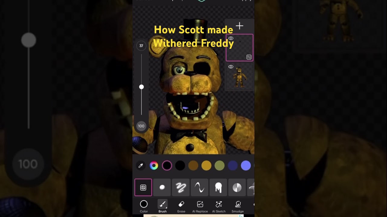 How Scott made Withered Freddy #goldenfreddy #picsart #fyp