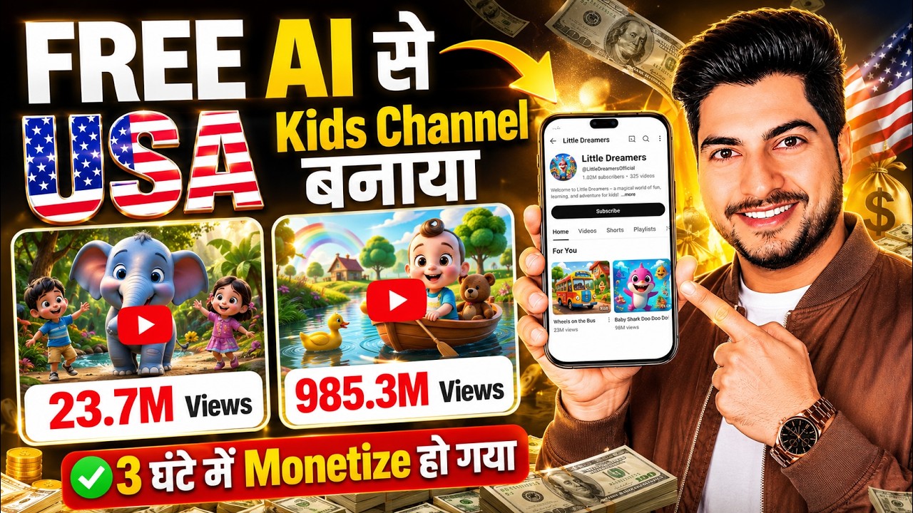 I Created an English Kids Rhymes Video for USA Audience (100% FREE AI) 🤯