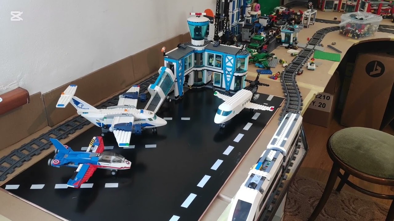 Lego město #3 Umístění nového letiště a dokončení kolejiště 