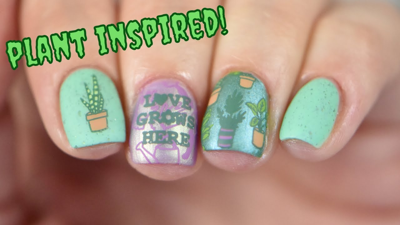 Maniology Spring Sonata Collection Review - CUTE Plant Nail Art Stamping Tutorial