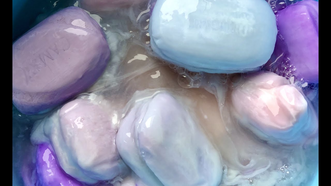 💜💜💜 ТАЗ РАЗМОКШЕГО СИРЕНЕВО-ФИОЛЕТОВОГО  МЫЛА /АСМР МЫЛО/ SOAKED  LILAC SOAP/ ASMR SOAP💜💜💜