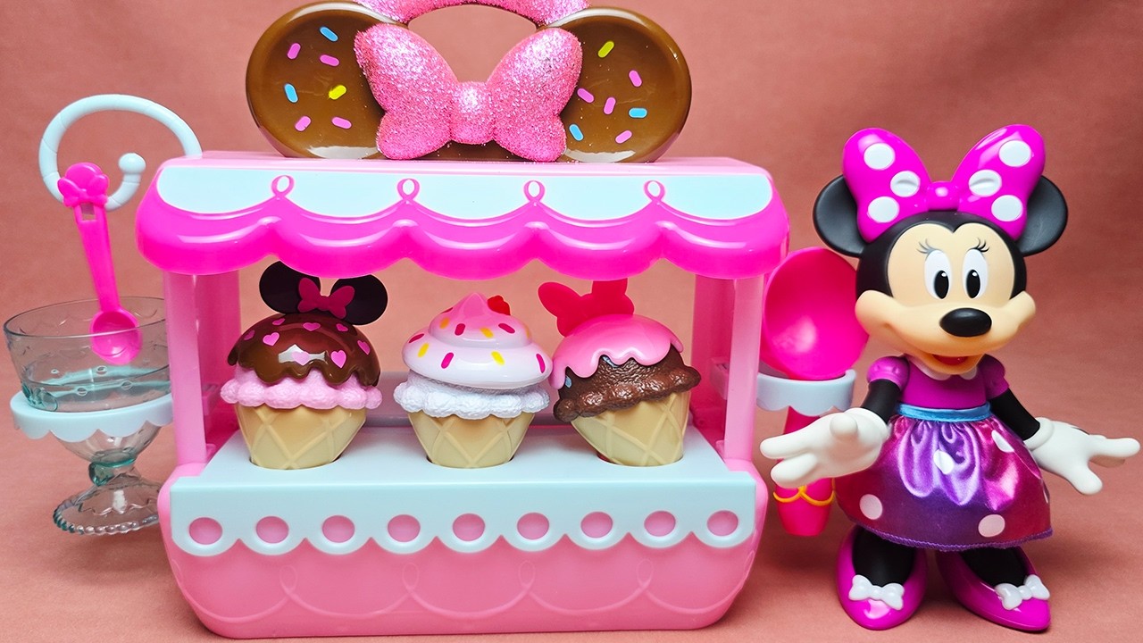 Disney Minnie Mouse Ice Cream Store Set Satisfying with Unboxing Compilation Toys ASMR #1032