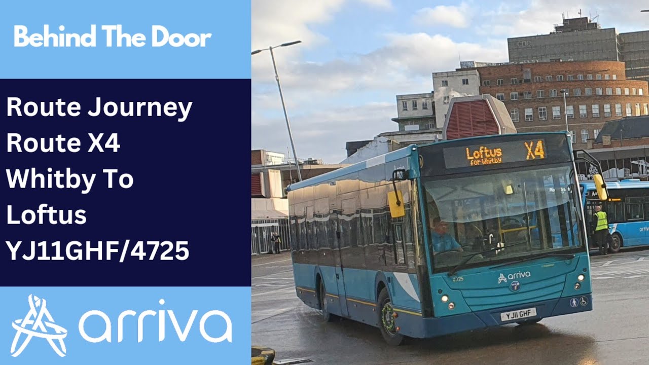 10MPH UP HILL! Behind The Door: Route X4 | YJ11GHF/4725 - Arriva North East: Temsa Avenue LF