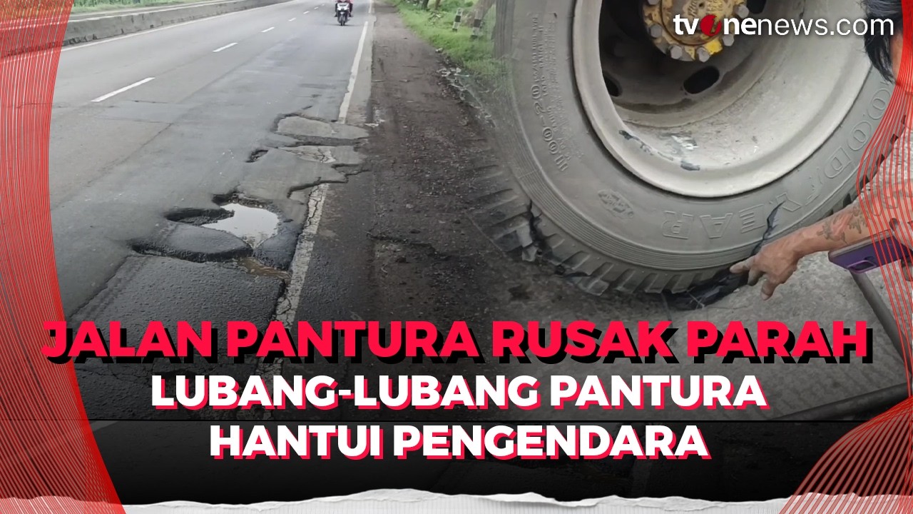 Jalan Pantura Penuh Lubang Menganga, Truk Alami Pecah Ban Akibat Lubang | OneNews Update