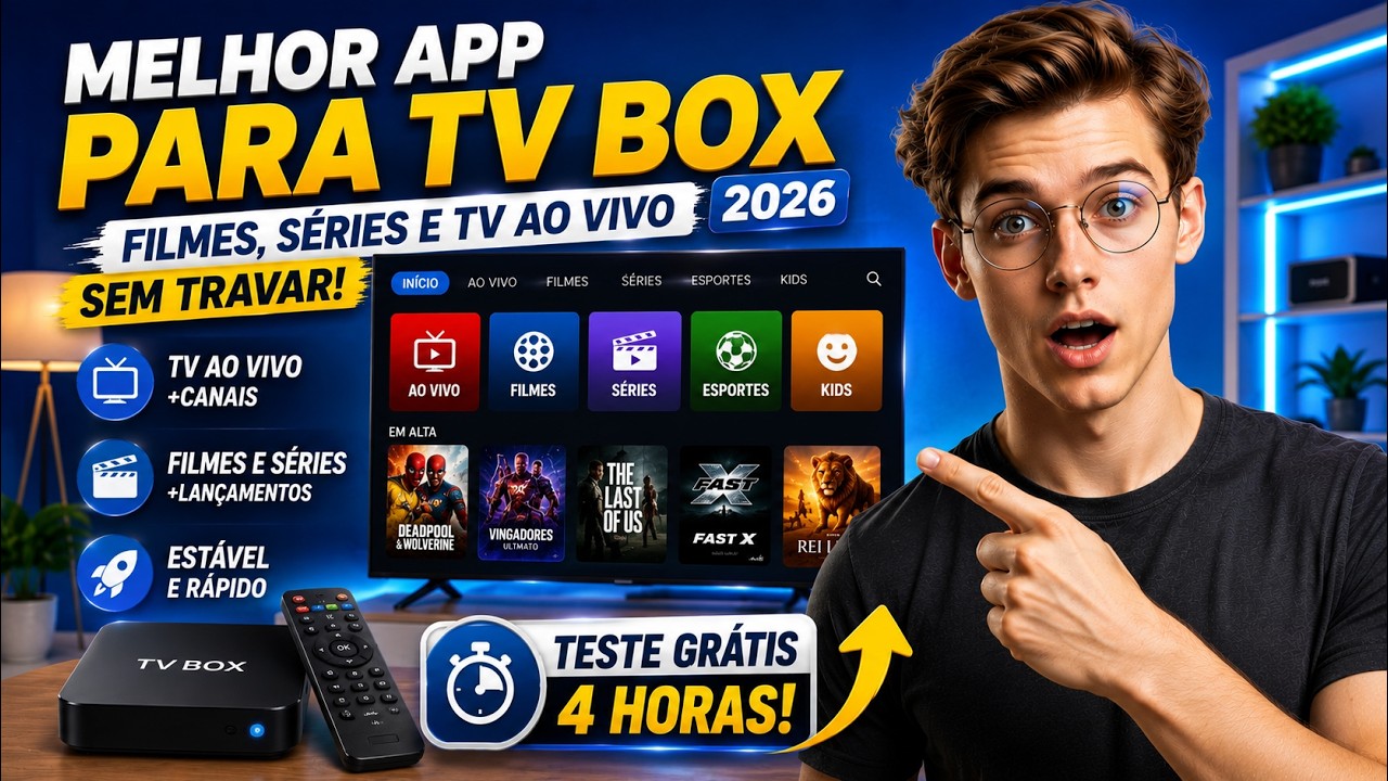 MELHOR APP PARA TV BOX 2026 📺 FILMES, S&Eacute;RIES E TV AO VIVO SEM TRAVAR