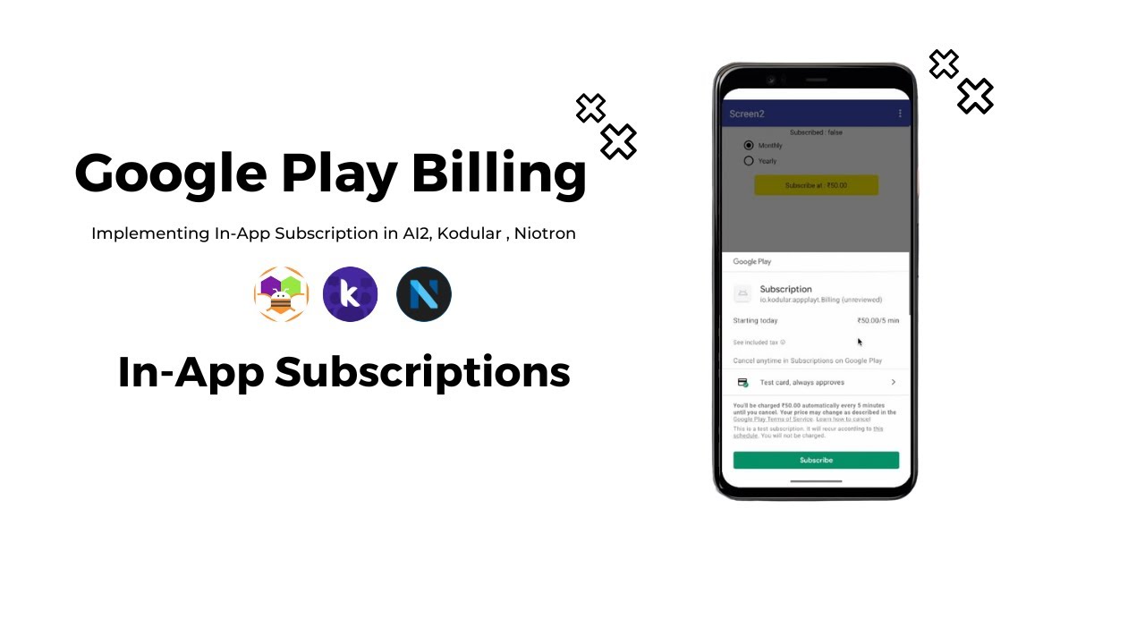 In-App Billing Extension | Add InApp Subscription in AI2, Kodular, Niotron | AI2 Store | Sumit Kumar
