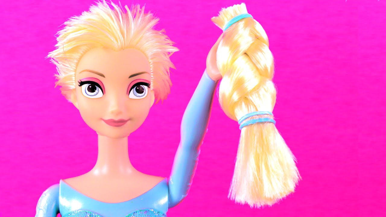 Frozen Elsa Cuts Her Hair! Features Frozen Anna, Ariel, Maleficent, Descendants Mal & Evie
