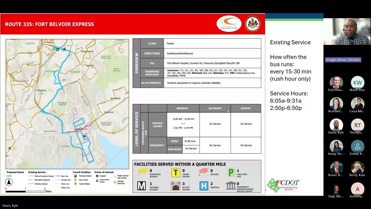 Virtual Meeting (7 p.m.): Fairfax Connector June 2026 Proposed Service Changes
