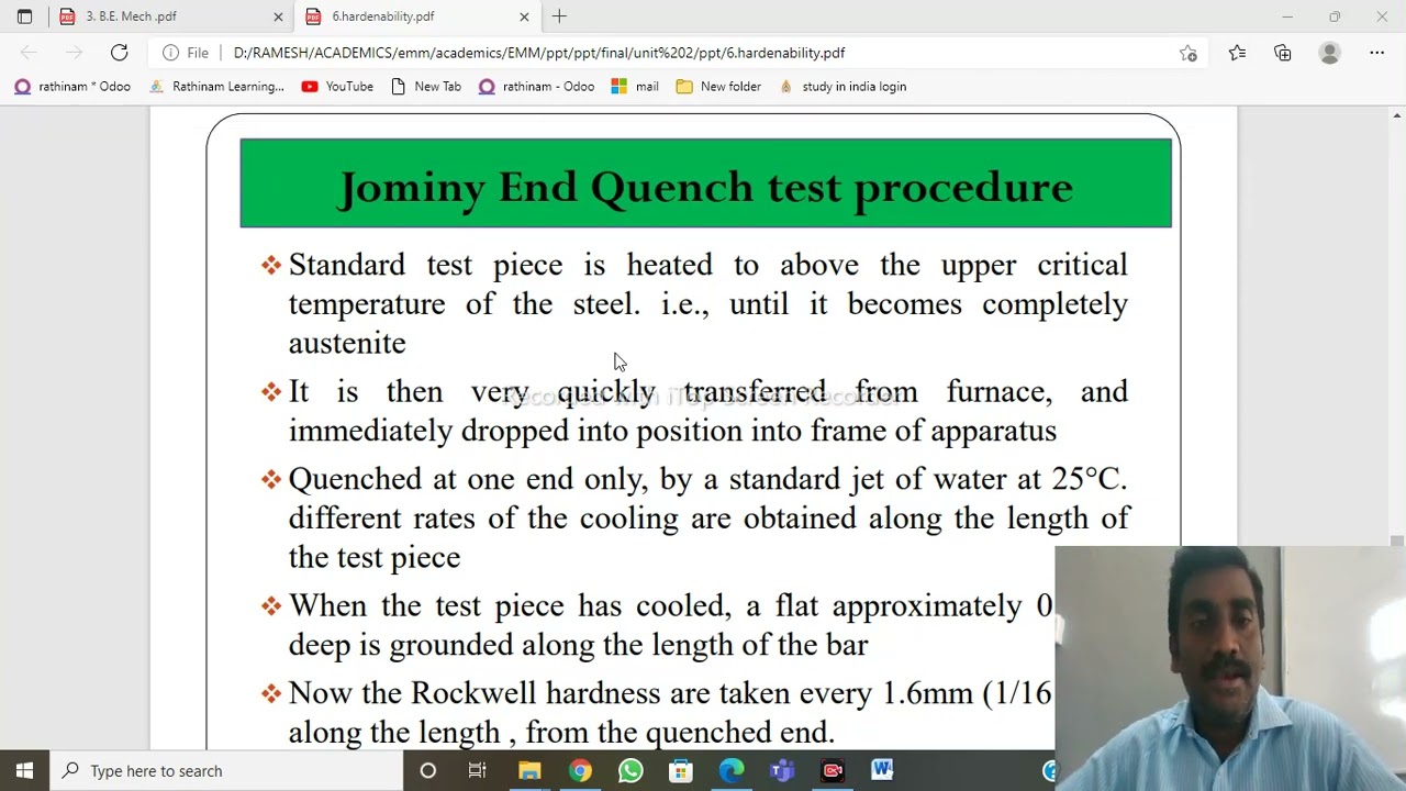 ME 8491  EM  UNIT 2  6 jominy end quench test