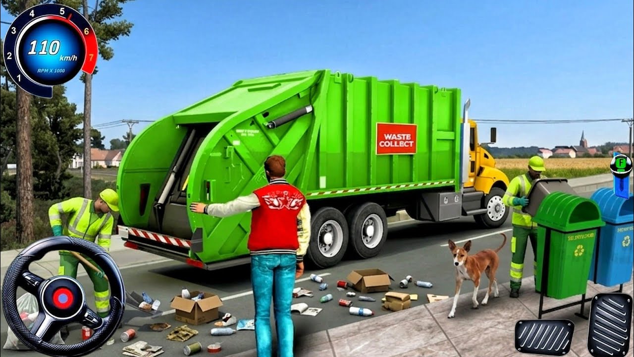 Garbage Trash Truck Realistic Simulator Game: City Road Garbage Dumper Truck Game! Android Gameplay