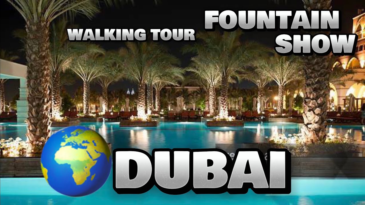 Dubai Fountain show in Downtown walking around Dubai mall 4K