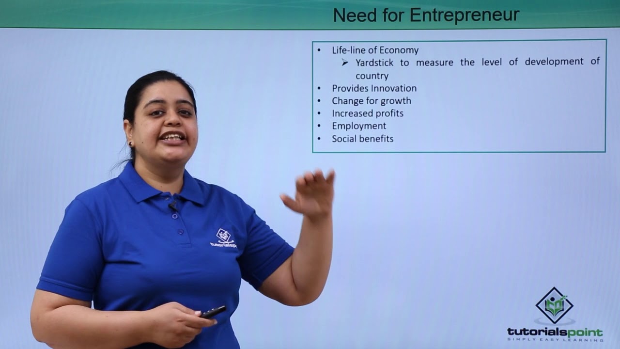 Class 11th – Need for Entrepreneur | Entrepreneurship | Tutorials Point