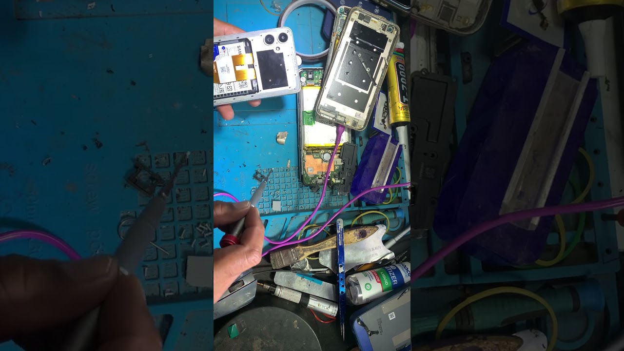 PROSES PEMASANGAN LAYAR SAMSUNG A05 ​@Azkecellaundry 