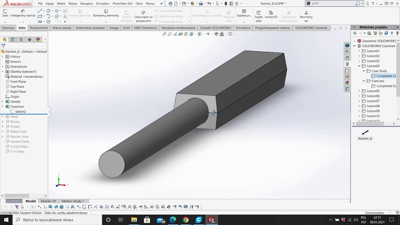 Szkolenie Solidworks 2020 -  Symetria szkicu #5