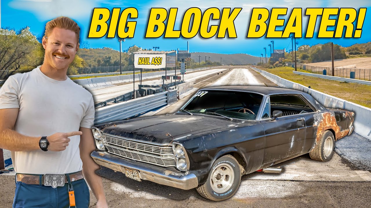 Taking My BEATER '66 Galaxie DRAG RACING! How Fast Is It?