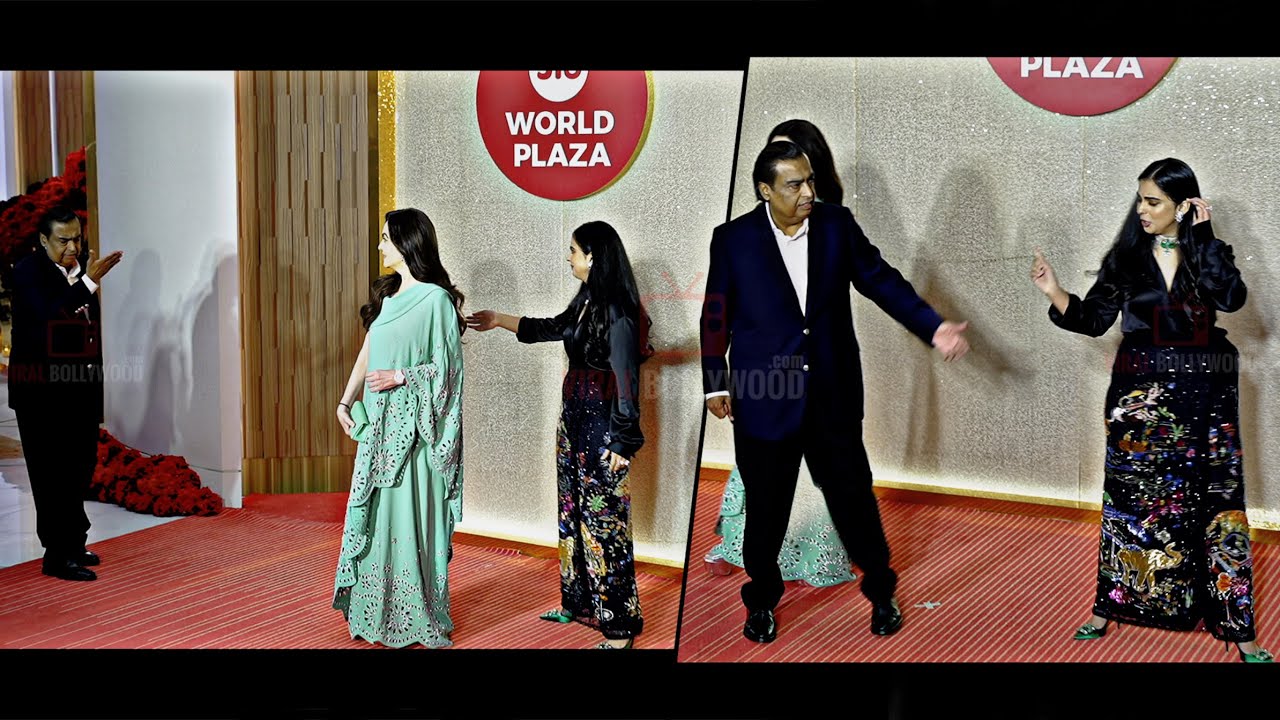 Mukesh Ambani, Nita Ambani, Isha Ambani | Father, Mother, Daughter Bonding | Jio World Plaza Launch