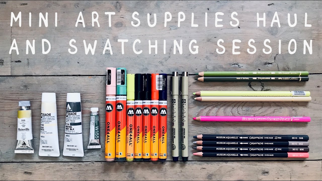 MINI ART HAUL | calm swatching as art therapy after a difficult week &bull; pens, pencils, paints