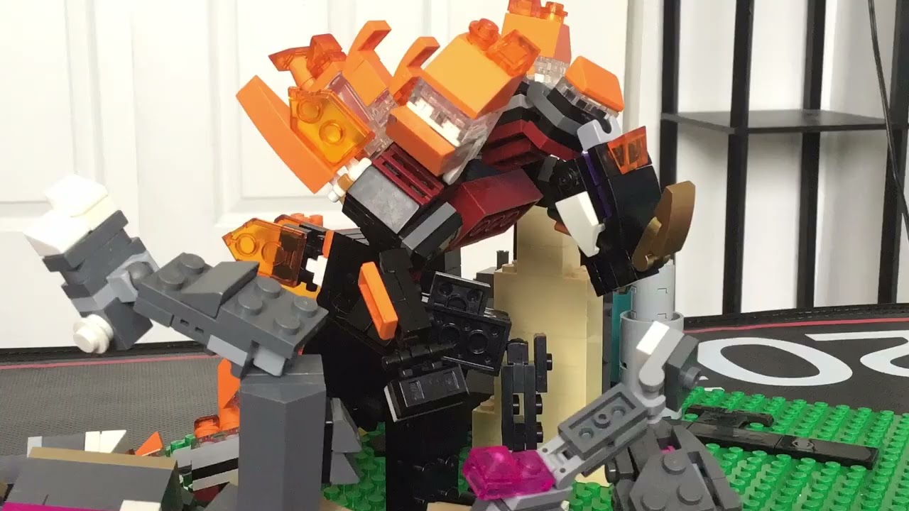 Lego Space Godzilla vs Evolved Godzilla