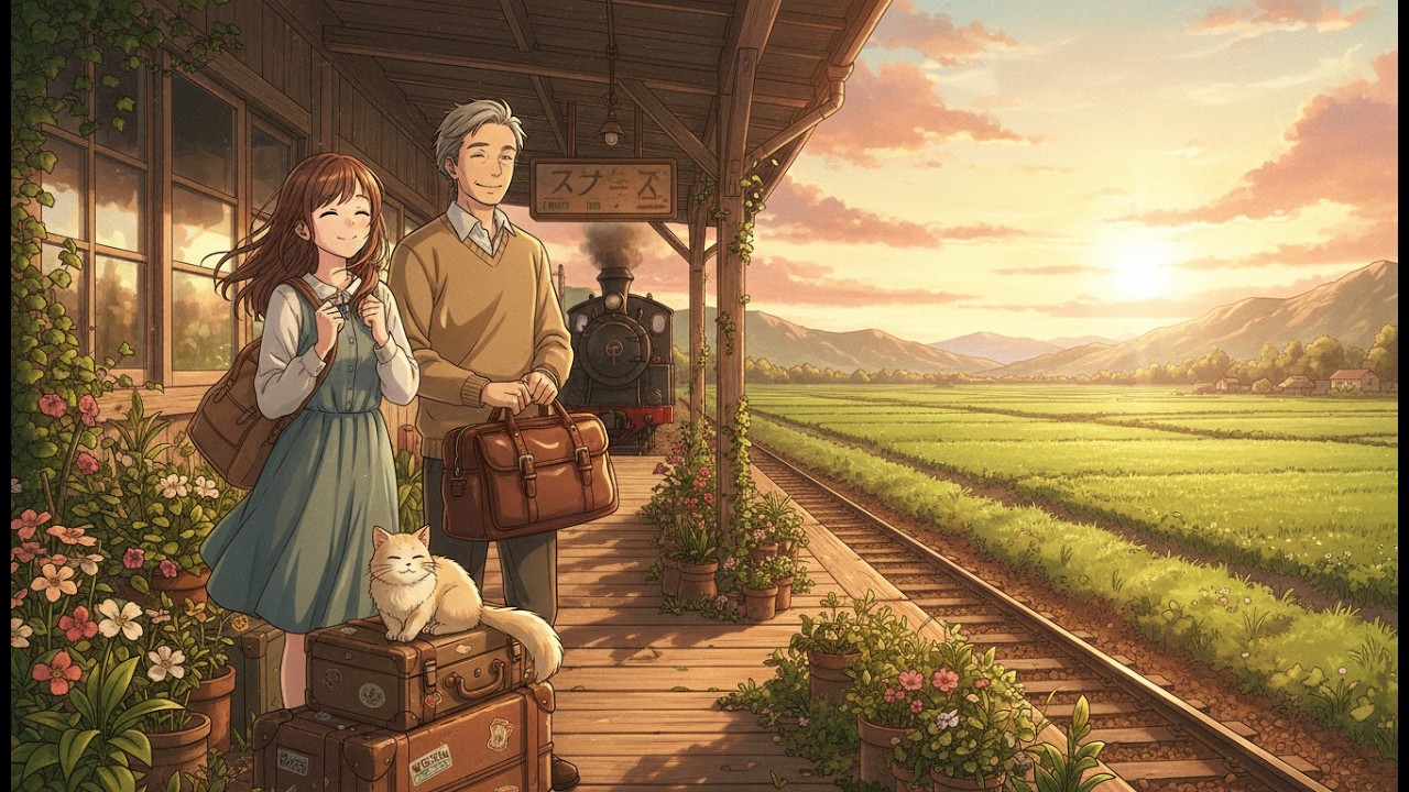 ASMR Ghibli Style | Cozy Countryside Trip with Yuni and Cat Momo