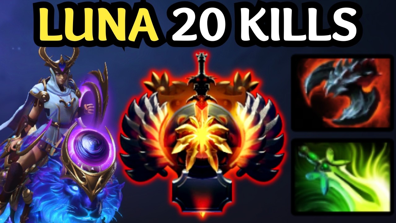 🔥 IMMORTAL LUNA Carry — 20 KILLS Farming Machine 🔥 Dota 2 Gameplay