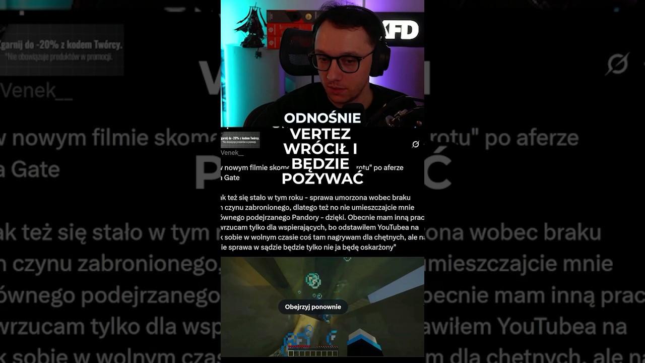 VERTEZ WR&Oacute;CIŁ DO NAGRYWANIA I PLANUJE POZWY #vertez #dc #dlaciebie