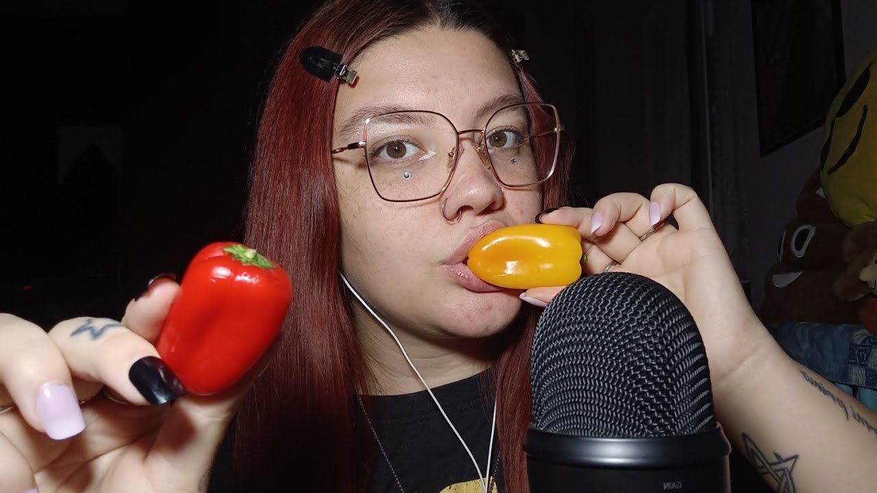 SWEET PEPPERS MUKBANG (Extreme CRISPY CRUNCHY Eating Sounds) 😴💜 | ASMR ITA