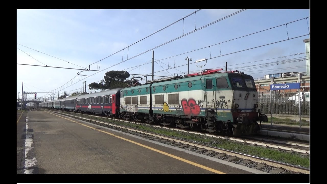 Il ritorno del CAIMANO E656.289 sull' Intercity Notte 1960, in transito a Pomezia!