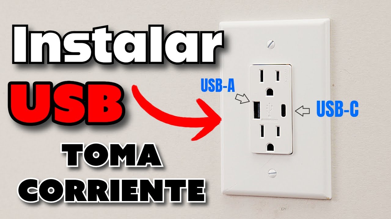 Como Instalar toma corriente USB C Facil Simple