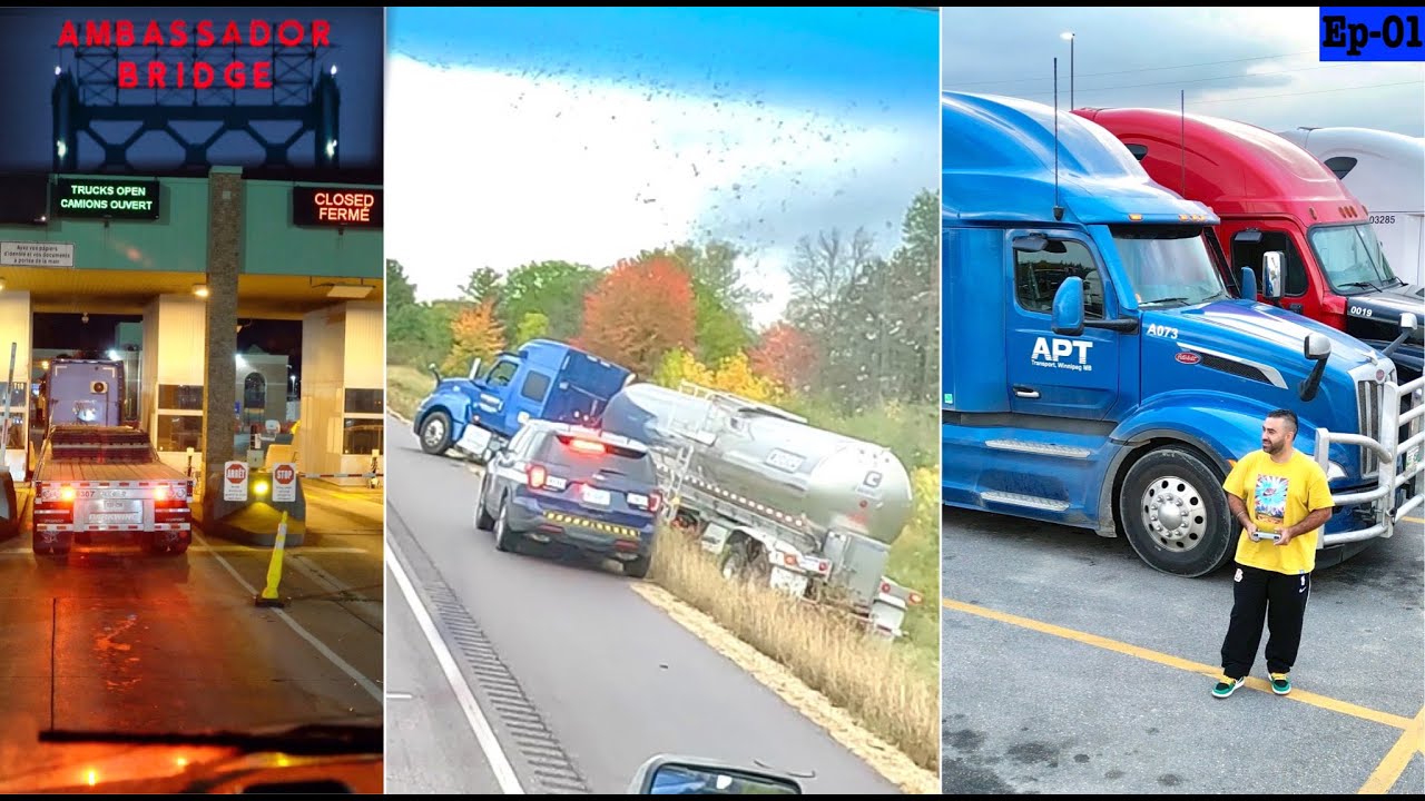 Life of Truck Driver in Canada | Truck on AMBASSADOR BRIDGE | CHICAGO to TORONTO