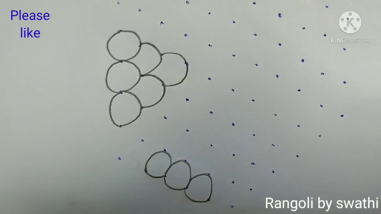 Grapes Rangoli Desig With 11 to 6 Dots /chukkala muggulu