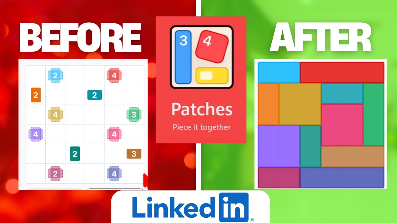 Patches!  How To Solve LinkedIn New Daily Puzzle Game FREE GAME!