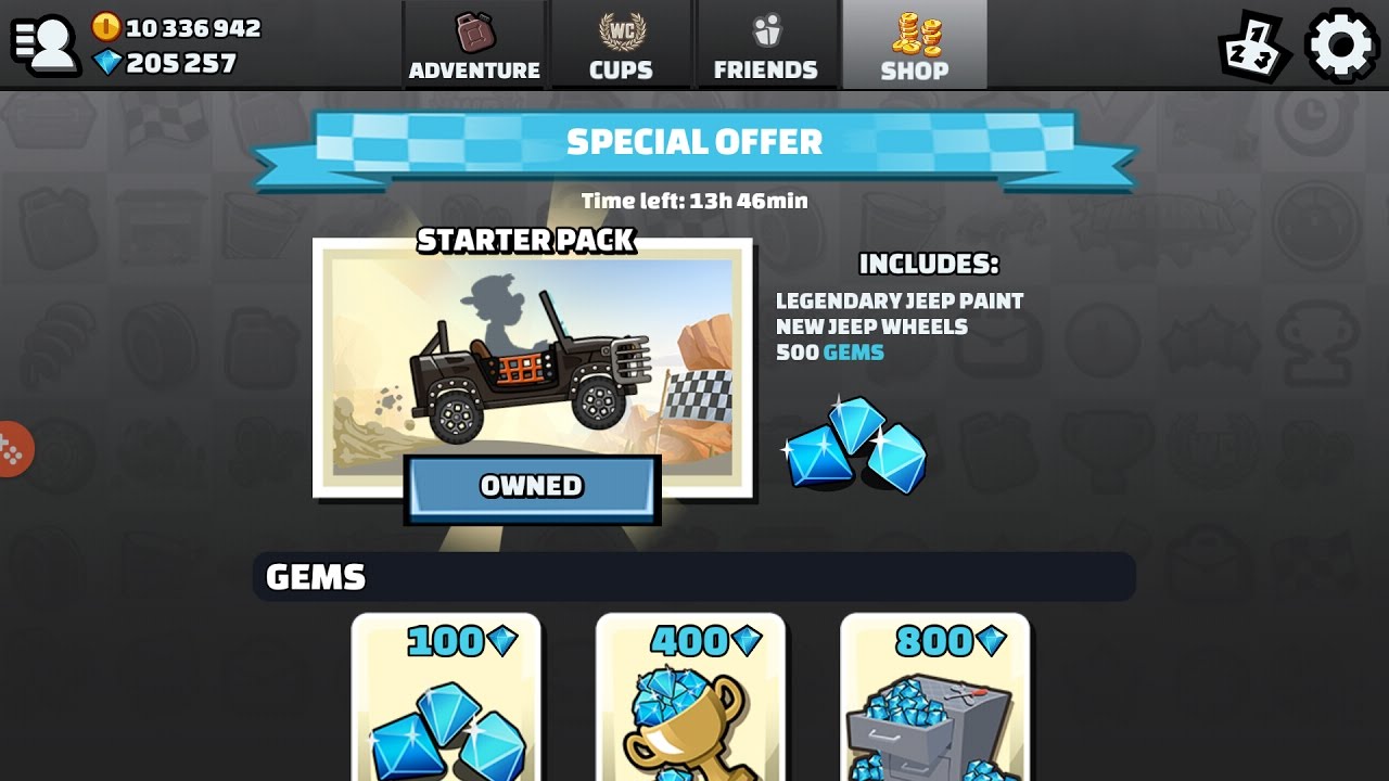 SPARTER PACK New Paint&Wheels Jeep - Hill Climb Racing 2 CUP  Unlimited Coins And Gem$
