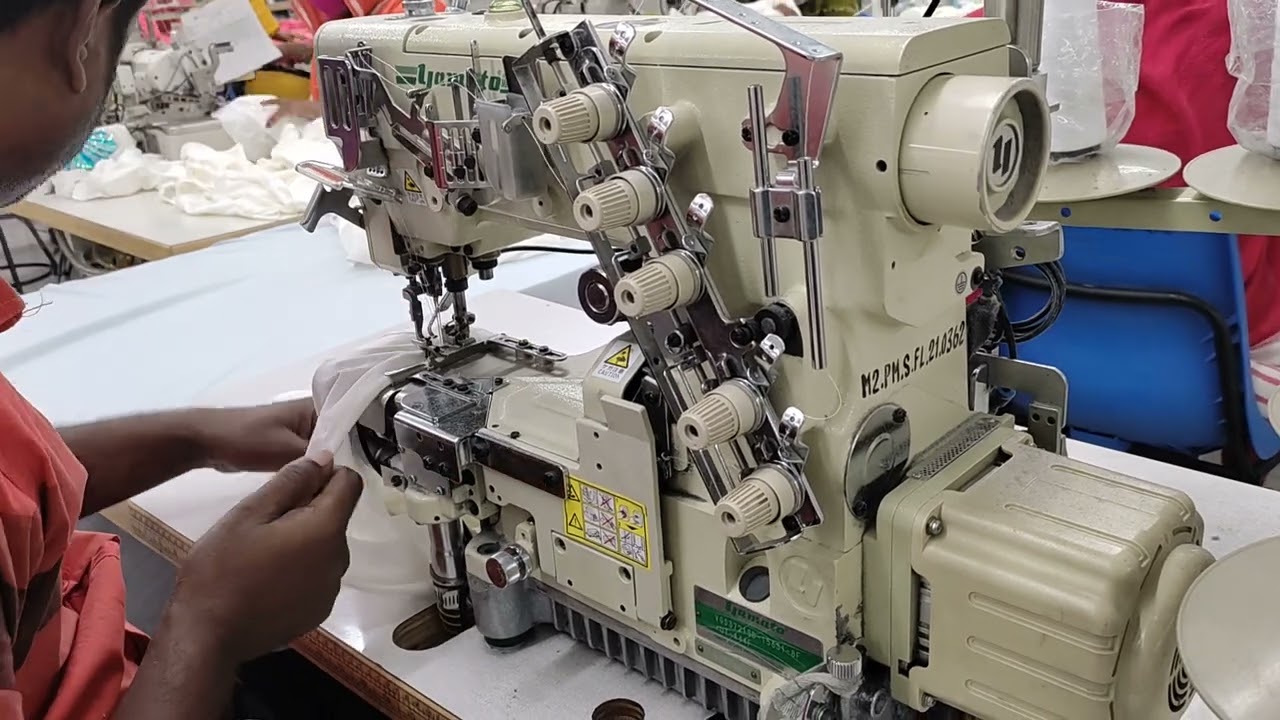 Flatlock sewing machine. bottom hem.