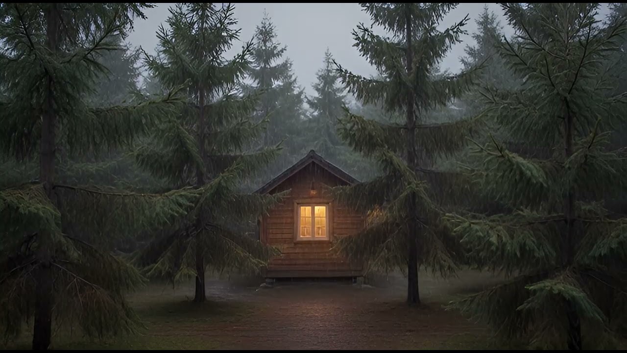 Heavy Rain on Window at Night  Calm Thunder for Insomnia & Anxiety