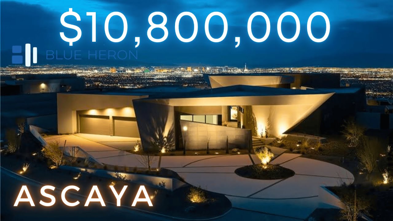 Ultra Modern $10.8M Luxury Custom Blue Heron Home for Sale in Ascaya with Strip Views and Pool