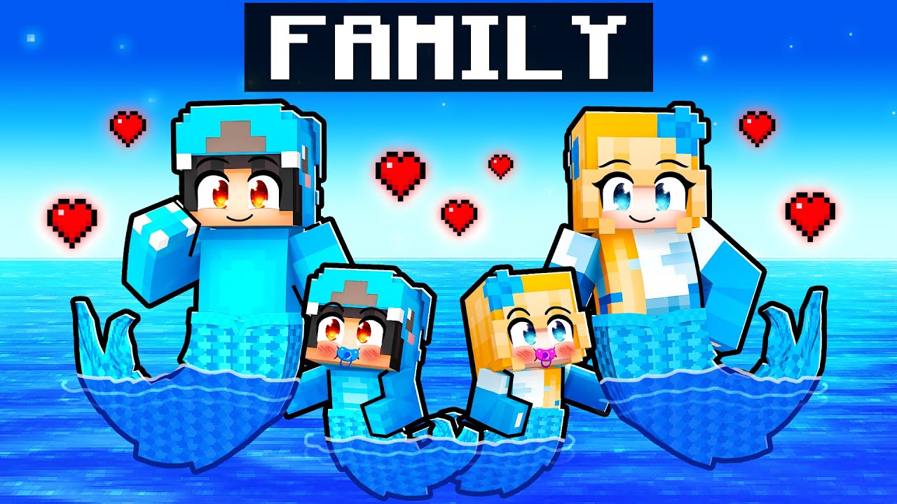 Having A MERMAID FAMILY in Minecraft With Crazy Fan Girl!