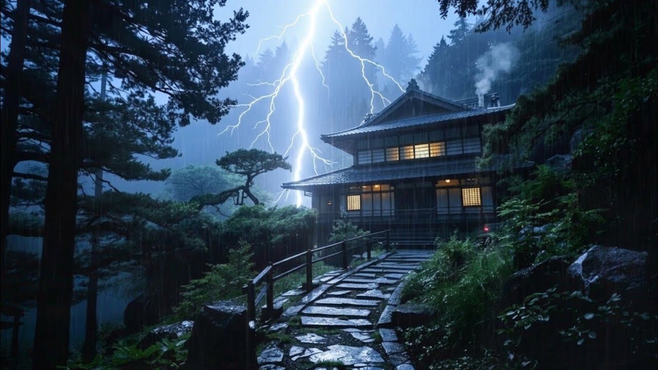 Very Heavy Rain Sounds for Deep Sleep ⛈️ Relaxing Rainstorm for Anxiety & Insomnia Relief