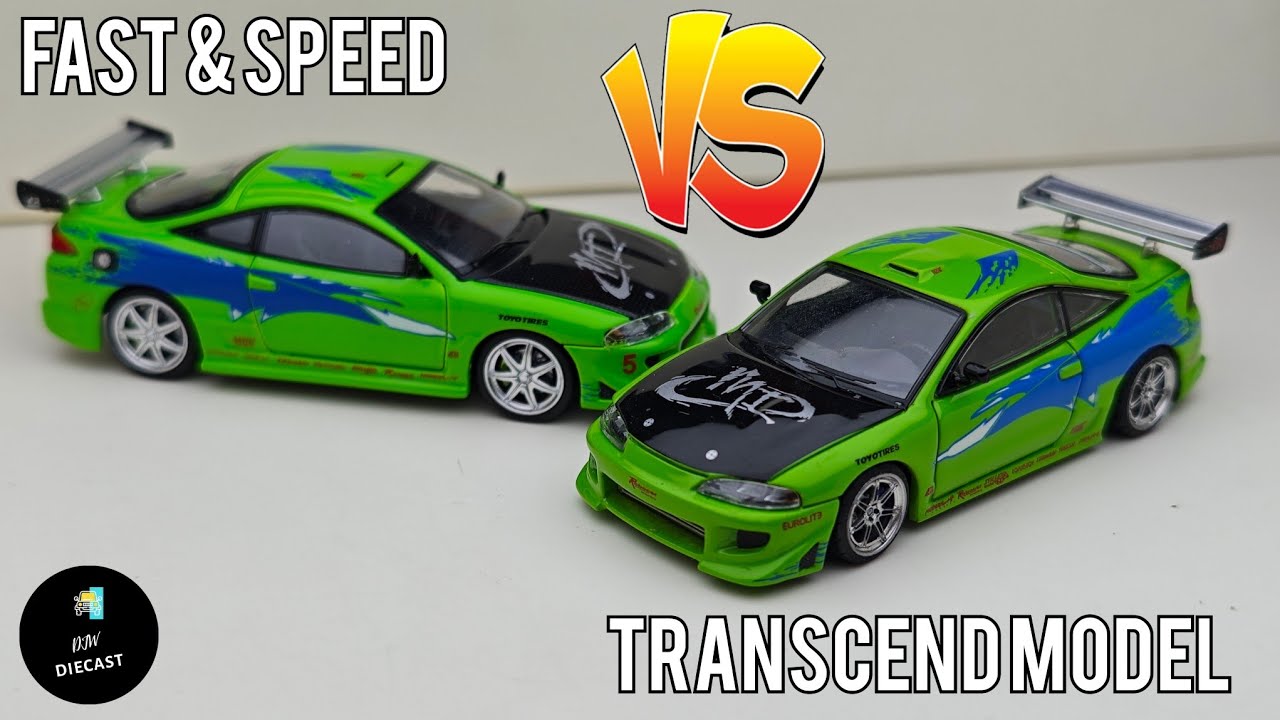Mitsubishi Eclipse Fast and Furious Livery 1/64 | Fast&Speed VS Transcend Model | BRAND COMPARISON