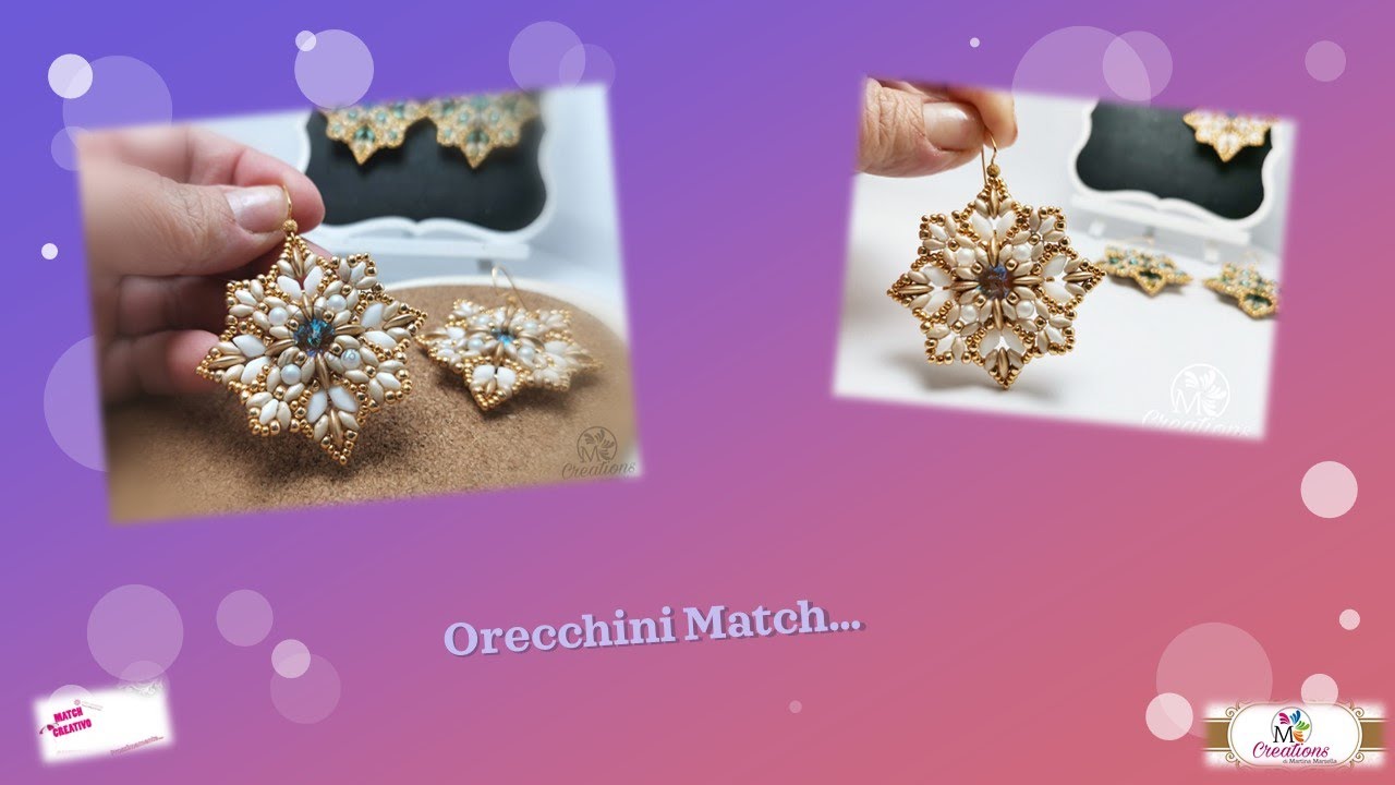 Orecchini Match con superduo, gemduo, Rocailles e perle
