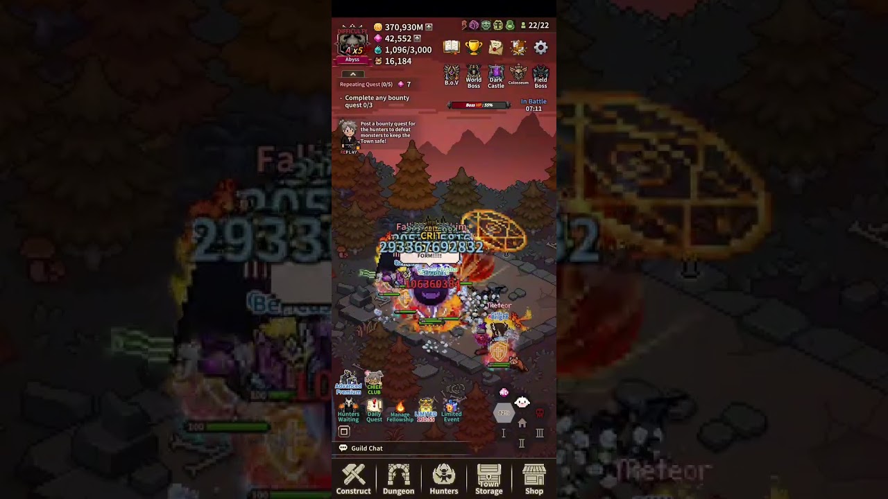 Evil Hunter Tycoon - ft. Dark Knight DPS vs Abyss Field Boss