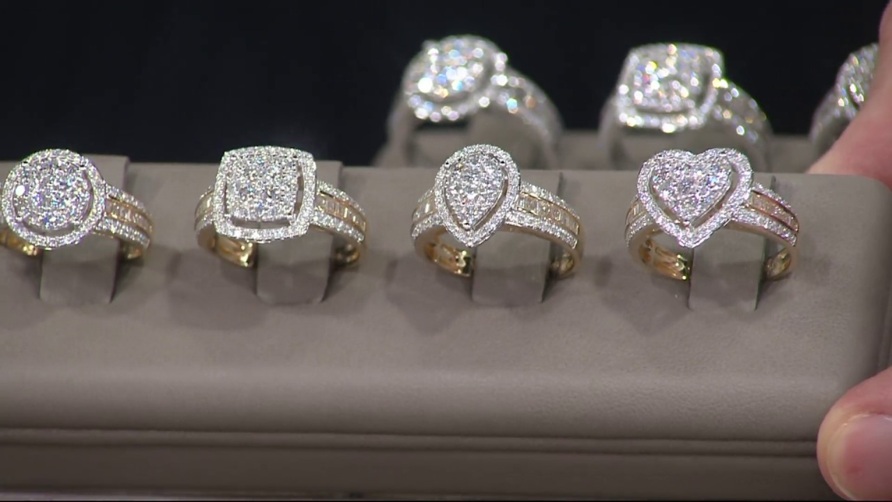 1.00 cttw Cluster Diamond Ring 14K Gold by Affinity on QVC