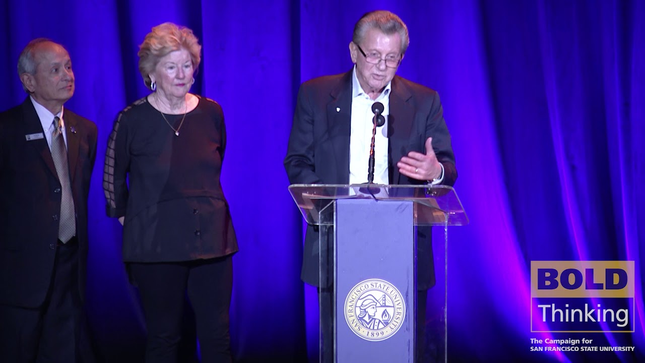 George & Judy Marcus, SF State Donors speak at BOLD Thinking Celebration