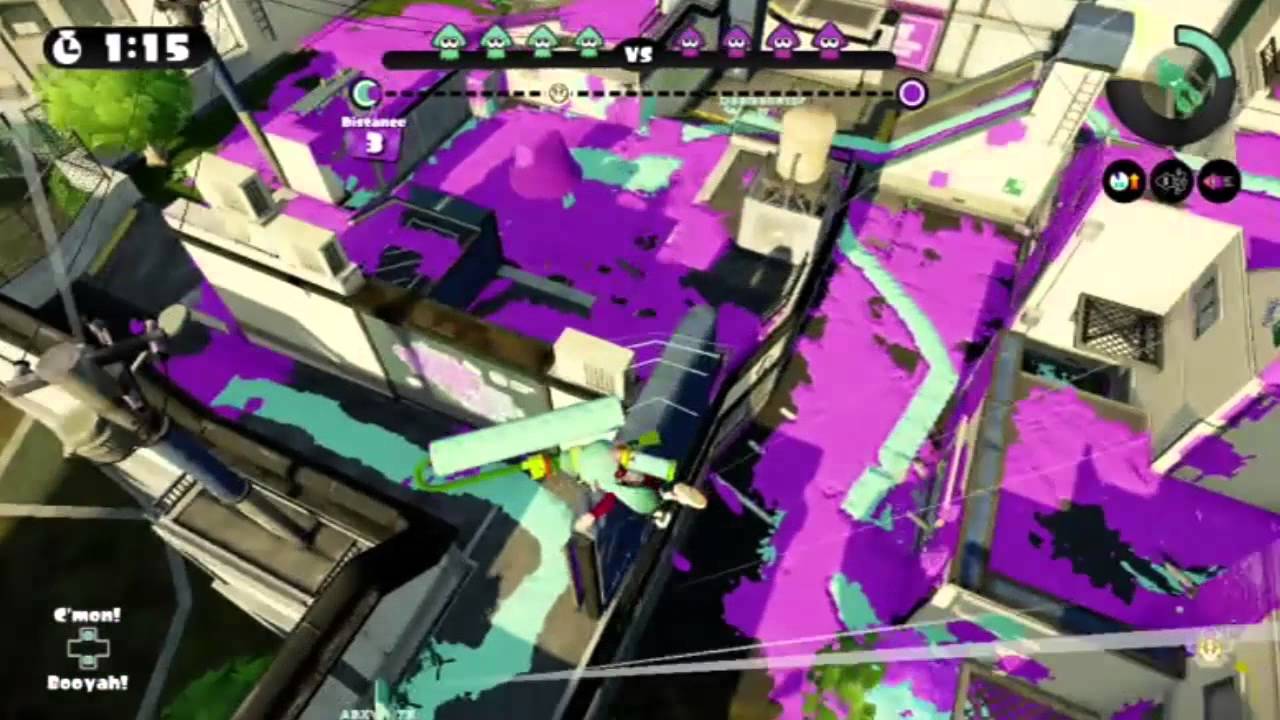 Splatoon - Super jumping with the rainmaker through lag delay
