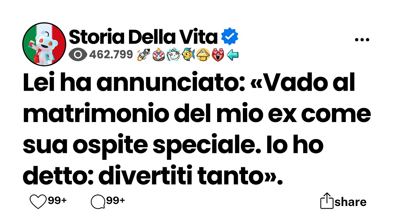 Lei ha annunciato: «Vado al matrimonio del mio ex come sua ospite speciale. lo ho detto....