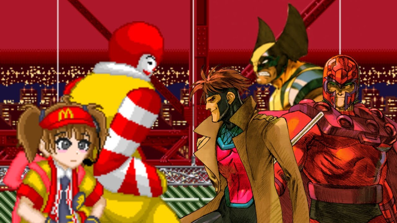 【MUGEN】Donald Mcdonald VS Gambit, Magneat & Wolverine