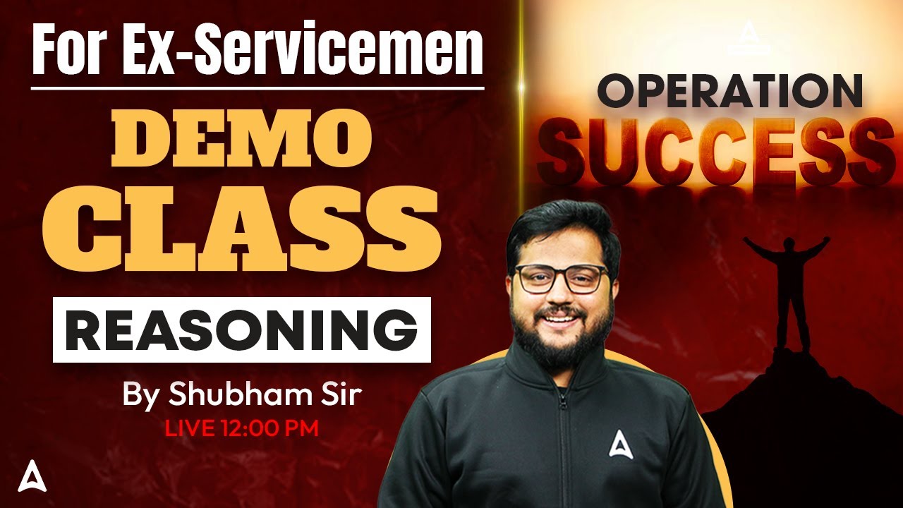 Operation Success For Ex-Servicemen Reasoning Demo Class |  Shubham Sir | Adda247