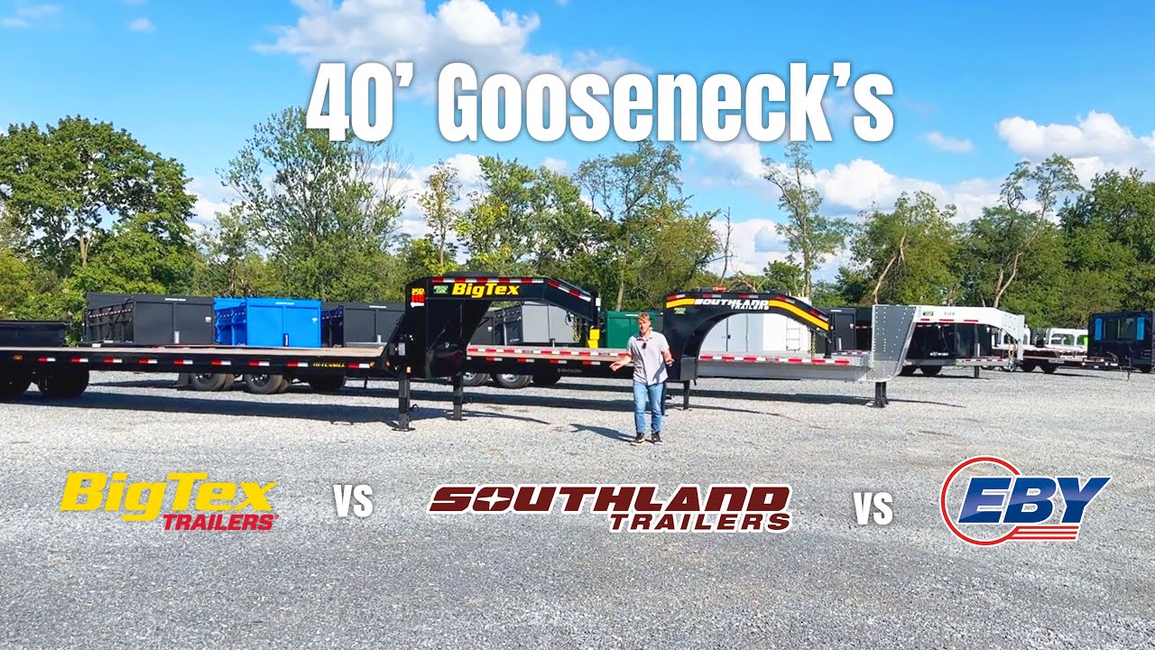 Сравнение 40-футовых Hot Shot Gooseneck Bigtex, Southland и EBY
